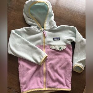 Patagonia Toddler Lavendar and Mint Fleece Hoodie